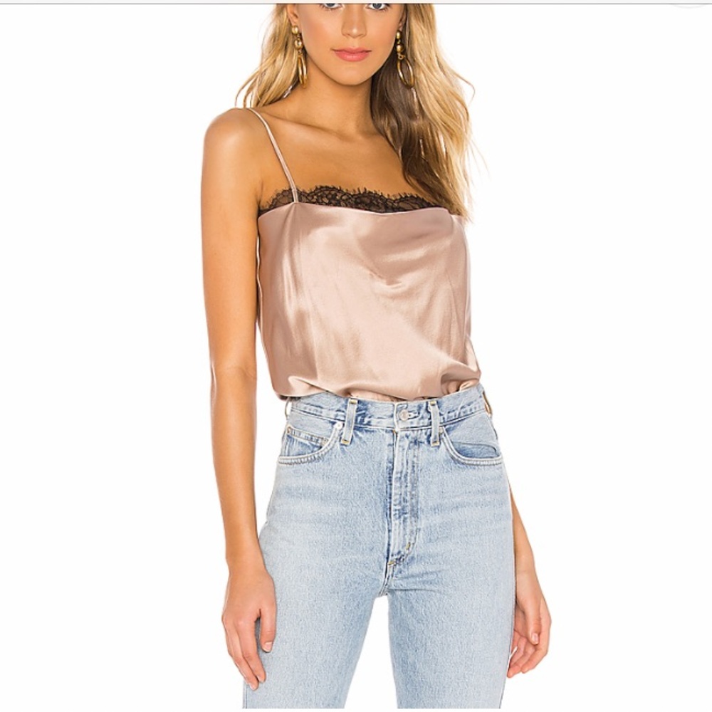 Cami NYC Satin Lace Trim Cami in Blush